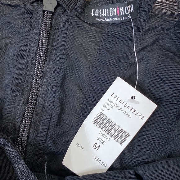 Black Vivid Delight, Fashion Nova Dress, Size M - Picture 6 of 7